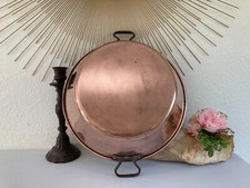 1024⚜️ Ancienne Grande Bassine à Confiture Marmite en Cuivre Diamètre 38 Cm