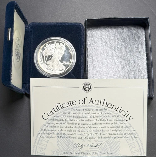 1994 American Silver Eagle - Proof - 1 Oz. Silver Bullion OGP & COA - Deep Cameo