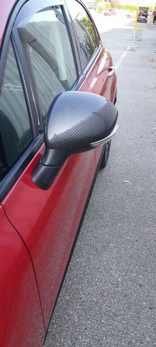 COPPIA CALOTTE SPECCHIO FIAT 500X CARBON LOOK EFFETTO CARBONIO RETROVISORE - Picture 4 of 6
