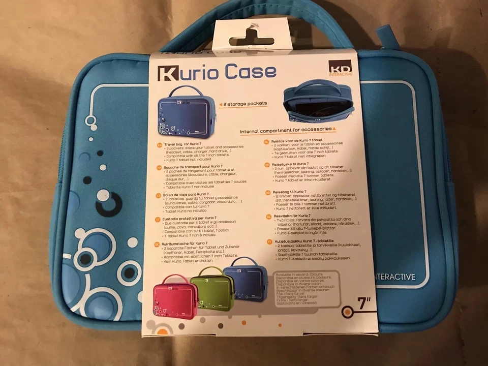 Kurio Case KD Interactive Blue Travel Bag for 7" Tablet 2 Accessory Pockets - Image 2 of 2