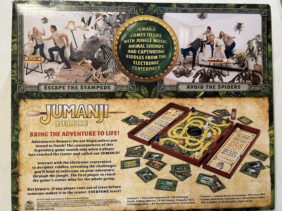 Jumanji Deluxe Board Game, Immersive Electronic Version of The Classic