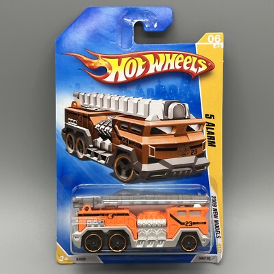 Hot Wheels 5 Alarm Fire Engine Orange w/Black 2009 New Models Free Shipping Read