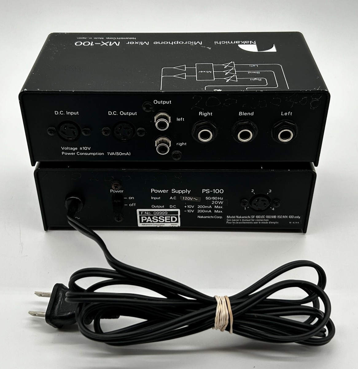 Nakamichi MX-100 Microphone Mixer w/ Nakamichi PS-100 Power Supply