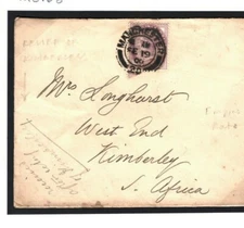 GB Cover FIRST MAIL AFTER *Relief of Kimberley* BOER WAR 1900 Historic MC168