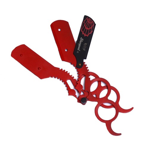 Straight Edge Razor Steel Folding Shaving Handle Knife Barber Beard + Free Case - Picture 7 of 8