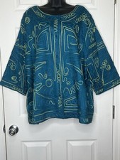 Catherines Womens Sz 2x Jacket Teal Button Front Embroidered Lined 3/4 Sleeve