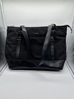 KROSER Laptop Tote Bag-Black-Teal Lining