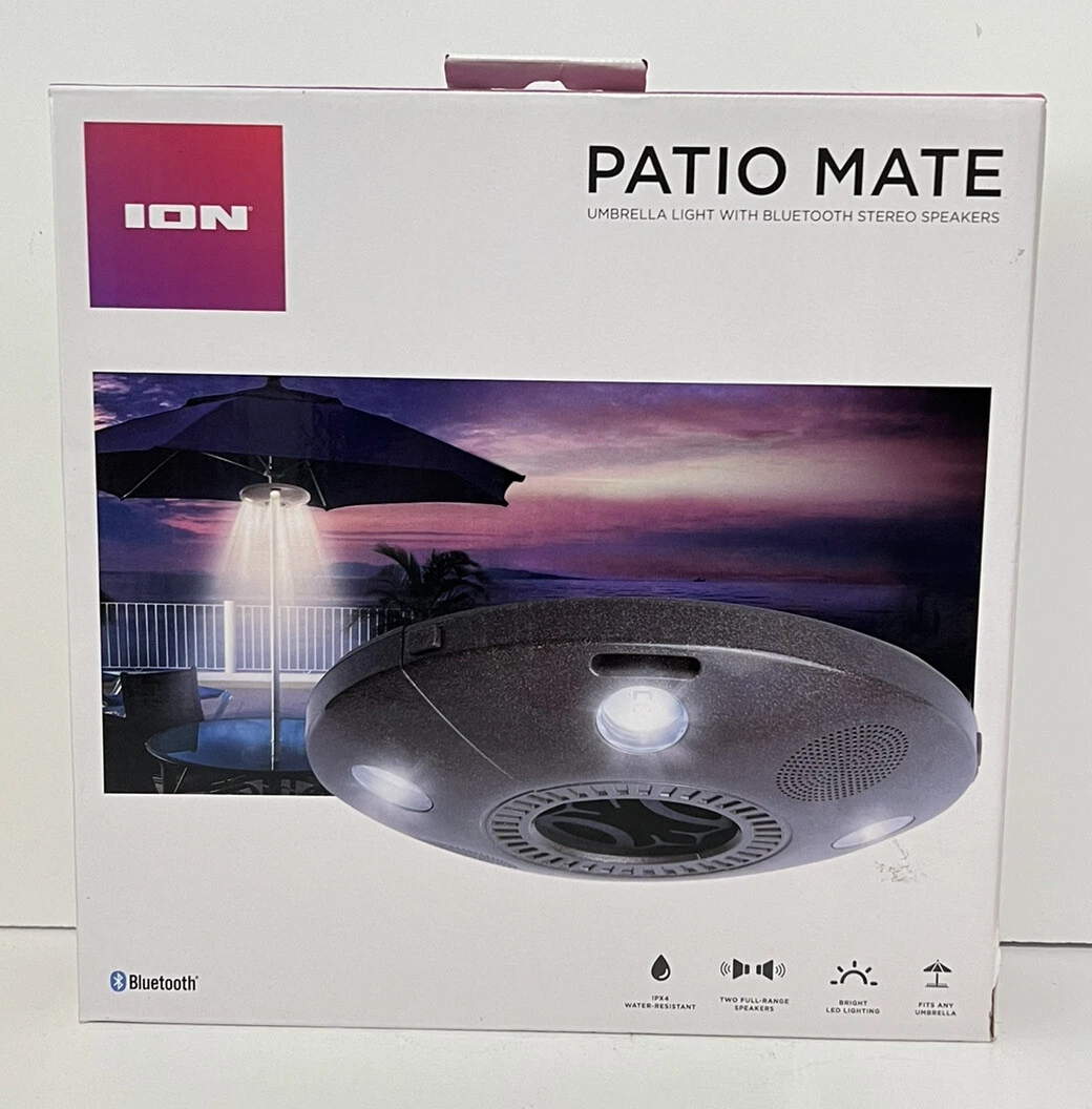 ION Audio Patio Mate | Umbrella Light and Bluetooth Stereo Speaker | eBay