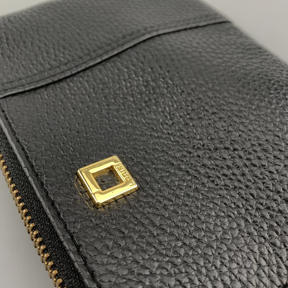 Cartera sin asas Lodis Muñequera Cuero Negro Cremallera Bolsa Cartera Diseñador Foto 4 de 4