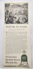 1941 Quaker State Motor Oil Farmer Reaper Vintage Print Ad Man Cave Art Deco