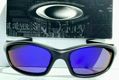 NEW Oakley STRAIGHT JACKET Matte Black w POLARIZED Galaxy Blue