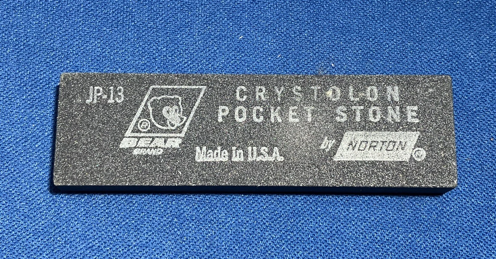VINTAGE NORTON BEAR CRYSTOLON JP13 POCKET SHARPENING STONE NOS RANDALL KNIFE 70s