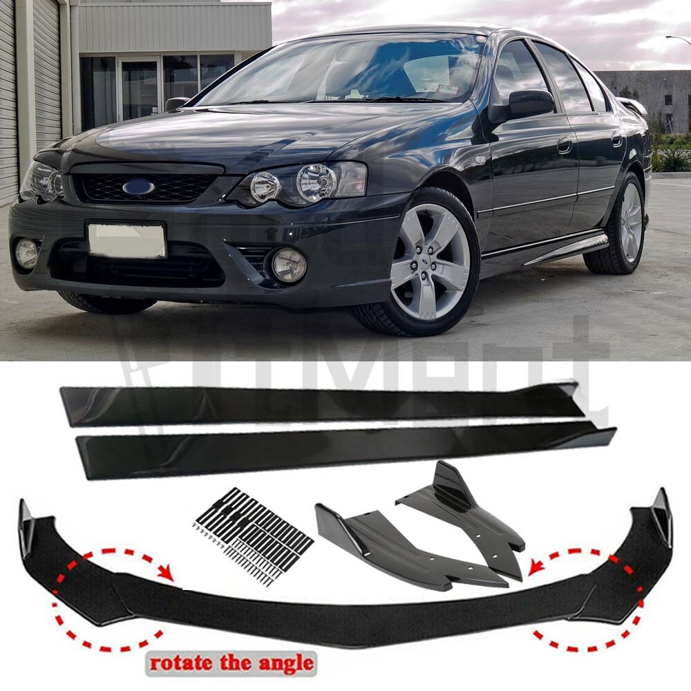For Ford Falcon FG BA BF XR6 XR8 4x Front Bumper Lip Spoiler+Side Skirt ...