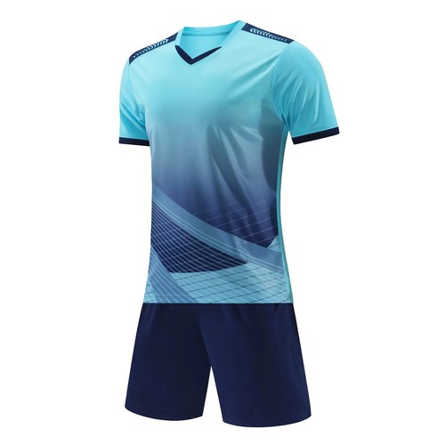 Unisex Kids Boys Football Uniform Gradient Color T-shirt With Shorts Sports - Picture 52 of 79