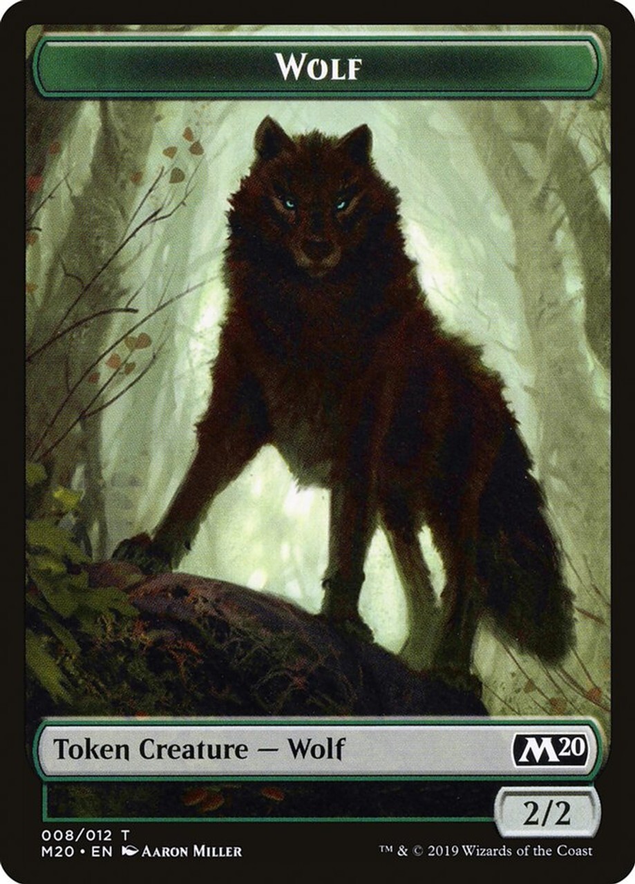 10 Token Cards - Wolf - Core Set 2020 M20 - SAME ART - NM/SP - Magic MTG FTG