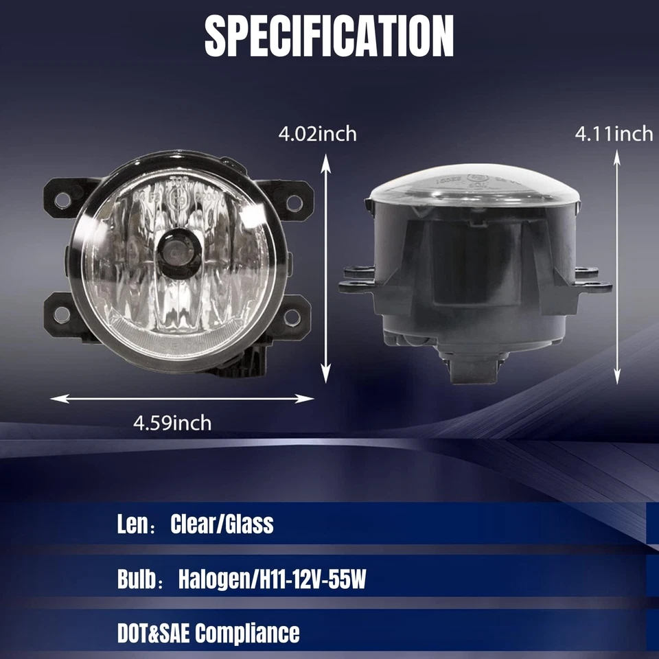 Fog Light W/H11 Bulb for Jeep Cherokee Compass Renegade 2015-2020 1Pcs L=R Foto 3 de 4