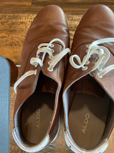 Aldo Men’s Brown Leather Casual Shoes Size 9.5 Lace Up - Picture 3 of 5