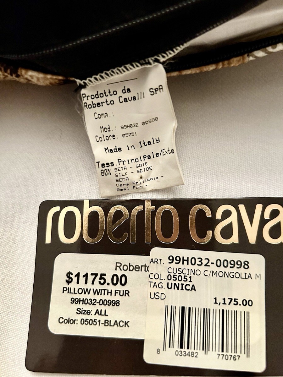 Roberto Cavalli Cushion Pillow Silk Fur Luxury Red Black Asian 26”x24” New  Tags | eBay