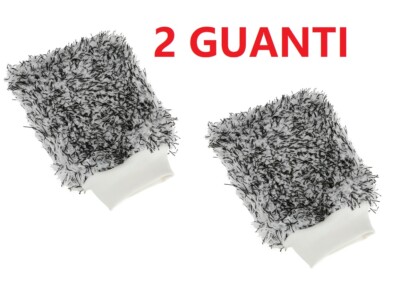 2X HANDSCHUH SCHWAMM AUTOWÄSCHE REINIGUNG MIKROFASER 20X22CM WEICH SANFT 