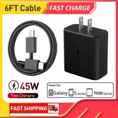 6FT Type USB-C Cable&Super Fast Wall Charger Adapter For Samsung Galaxy S23/22 +