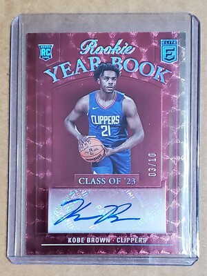 2023 Donruss Elite Kobe Brown RC Rookie Yearbook Red&Gold Internationl Auto 3/10