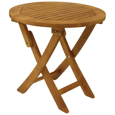 Beistelltisch Klapptisch Kaffeetisch Gartenmöbel Tisch SAIGON 48cm rund Holz - Bild 1 von 4