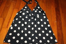 Mossimo ladies small black/ivory polka dot swim/top tankini NWT