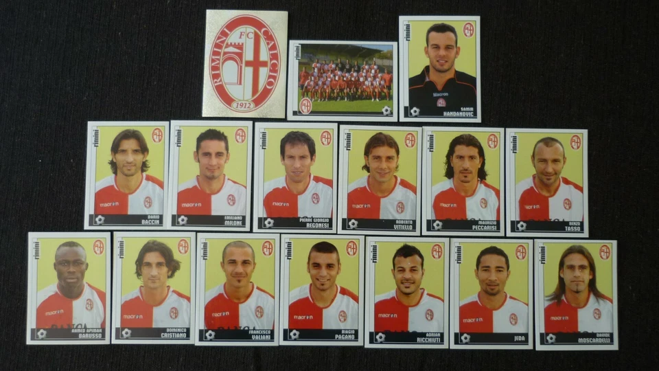 VIGNETTES PANINI CALCIATORI 2006/2007 EQUIPE RIMINI COMPLETE # 697-712 NEW - Photo 1/1