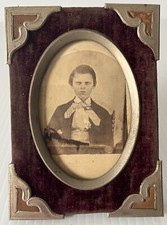 Demon Child CDV Photo in Mourning Frame~Will Scare Evil Spirits Out Your House!