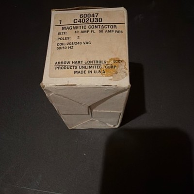 Arrow Hart Controls C402U30 Definite Purpose Contactor 2-Pole 40A FL  208/240V