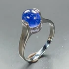 Handmade jewelry Blue Sapphire Ring 925 Sterling Silver Size 7 /R471571