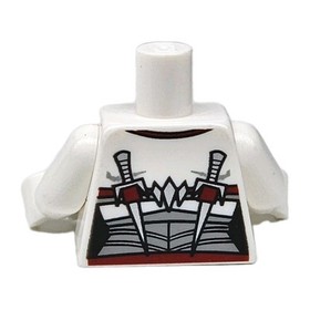 NEW LEGO&reg;  White Minifigure Torso Part Windra 70009  White Chima Wolf Dark Red