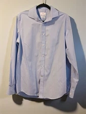 Ryan Seacrest Cotton Slim Fit Light Blue Long Sleeve Dress Shirt 15 & 1/2 34/35