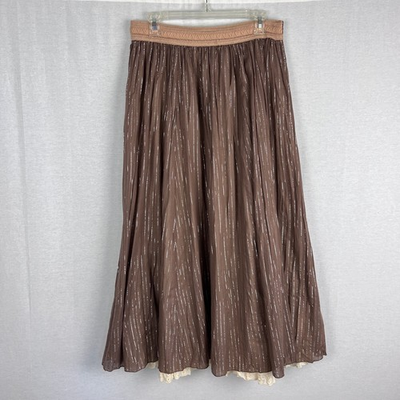 #ad Vintage Y2K Express Skirt Women XS Brown Maxi Western Cowgirl Rodeo Prairie Boho $26.99