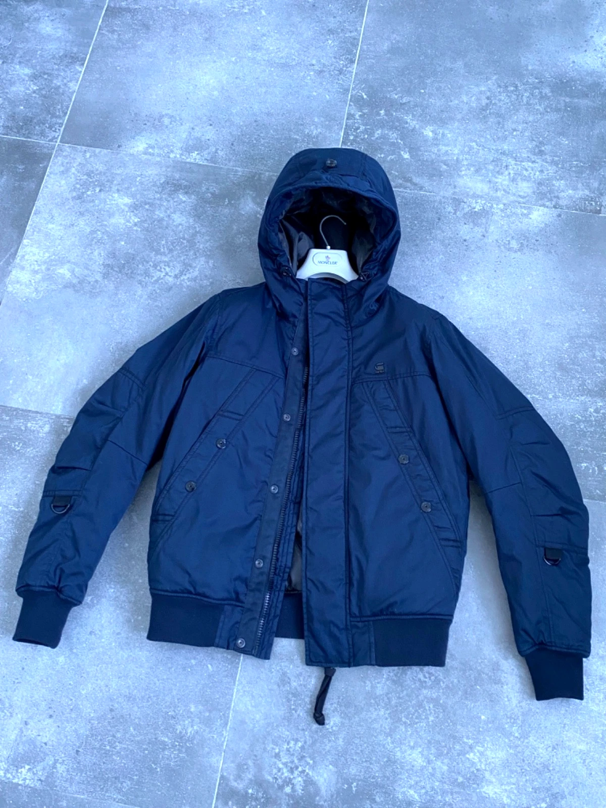 Men's G-STAR Raw Padded Bomber Jacket Puffer Military Coat Field Army SZ S EU 46