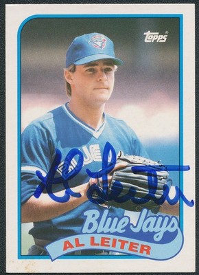 1989 TOPPS TRADED AL LEITER BLUE JAYS AUTO SIGNED BASEBALL CARD #71T