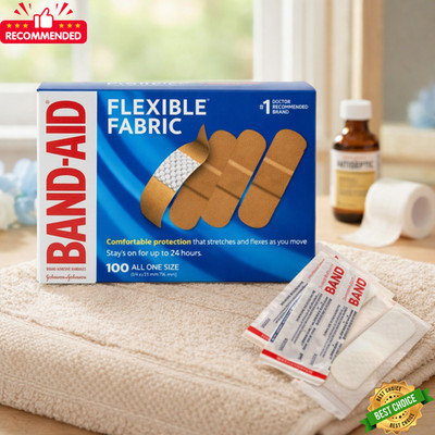 100 Band-Aid Flexible Fabric Sterile Bandages 1x3'' Comfort Pad FSA/HSA Eligible