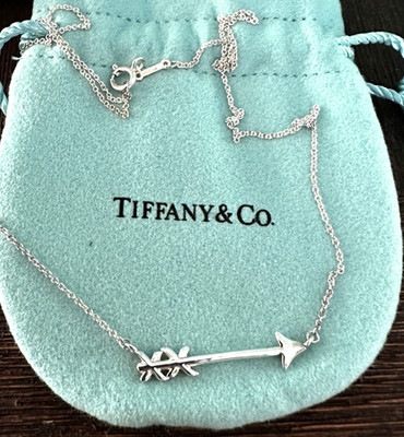 TIFFANY&CO Arrow Necklace XX 925Silver Adjustable chain 16''-18'' RARE BNIB