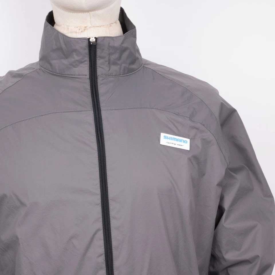 SHIMANO Men's Windstopper Full-Zip Lightweight Gray Cycling Jacket Size M - Image 2 of 4