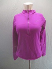 Nike Size S Womens Purple Warm Fleece 1/2 Zip Hooded Activewear Pull Over 358