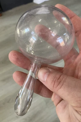 Boule verre soufflé XIXéme loupe dentelliére ? - Photo 1/4