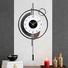 Large Wall Clock,Decorative Wall Clocks with Pendulum,Silent Quality Quartz C...
