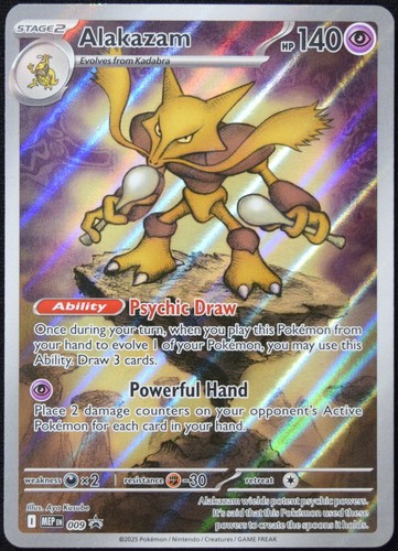 Pokemon TCG Alakazam MEP 009 2025 Mega Evolution ETB Black Star Promo Karte - NM