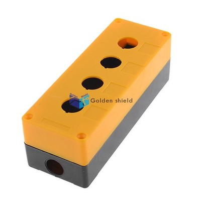 Yellow Black Plastic 4 Control Stations Switch Box for Push Button 22mm Kd #mj