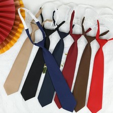 Student Uniform Necktie Pre Tied Short Black Navy Korean School Style Handmade