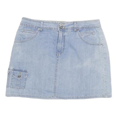 GLORIA VANDERBILT Damen Jeans Minirock Cargo Baumwollmix Knöpfe Blau XL