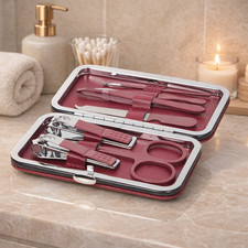 Maniküre Set 7-teilig im edlen Etui – Nagelpflege Reise Set kompakt NEU/OVP