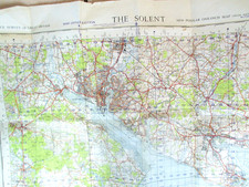 THE SOLENT  British Military sheet MAP dated 1949 War Office