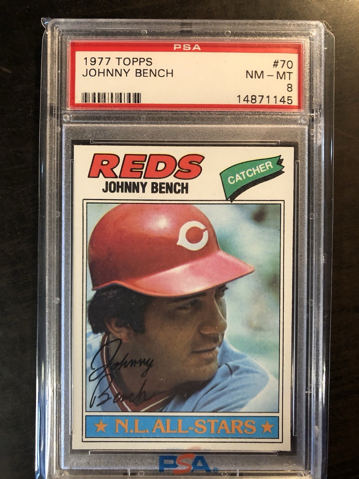 1977 Topps #70 Johnny Bench PSA 8