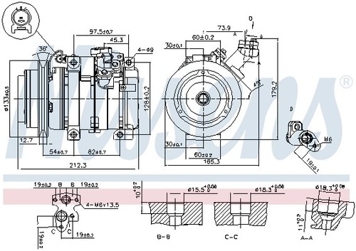 COMPRESSOR AIR CONDITIONING 89312 FOR MITSUBISHI PAJERO/III/CLASSIC/Canvas/Top - Picture 6 of 10